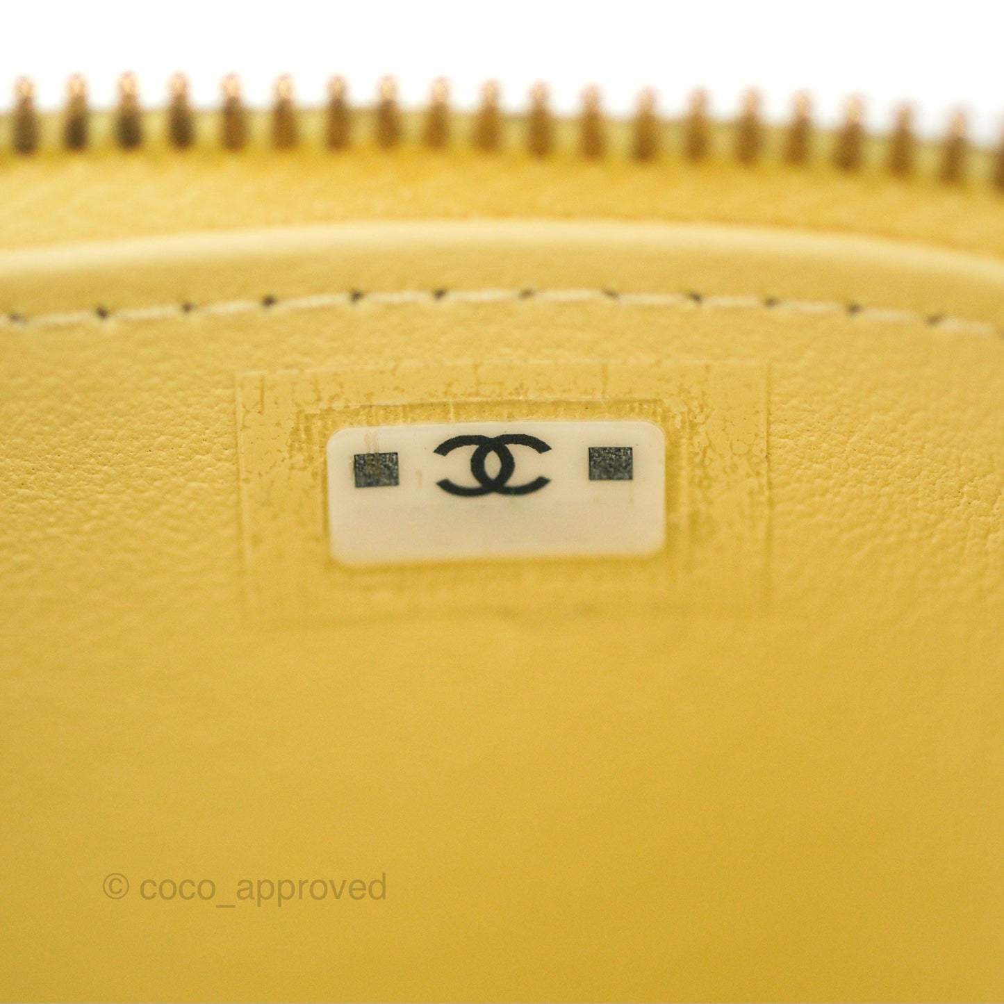 Chanel Quilted Vanity Rectangular with Camellia Adjustable Chain Light Yellow Lambskin 23S