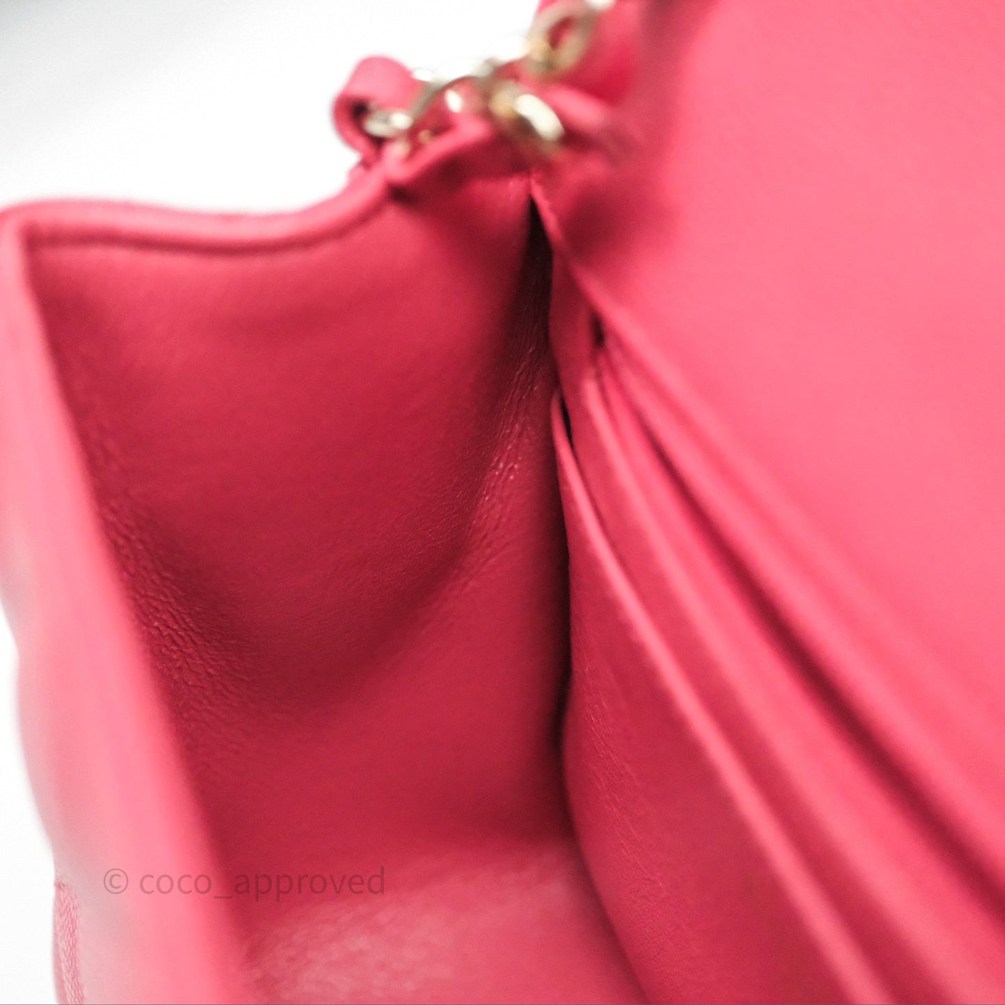 Chanel Quilted Mini Square Pink Caviar Gold Hardware