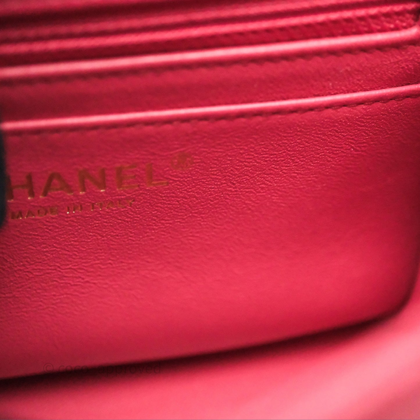 Chanel Quilted Mini Square Pink Caviar Gold Hardware