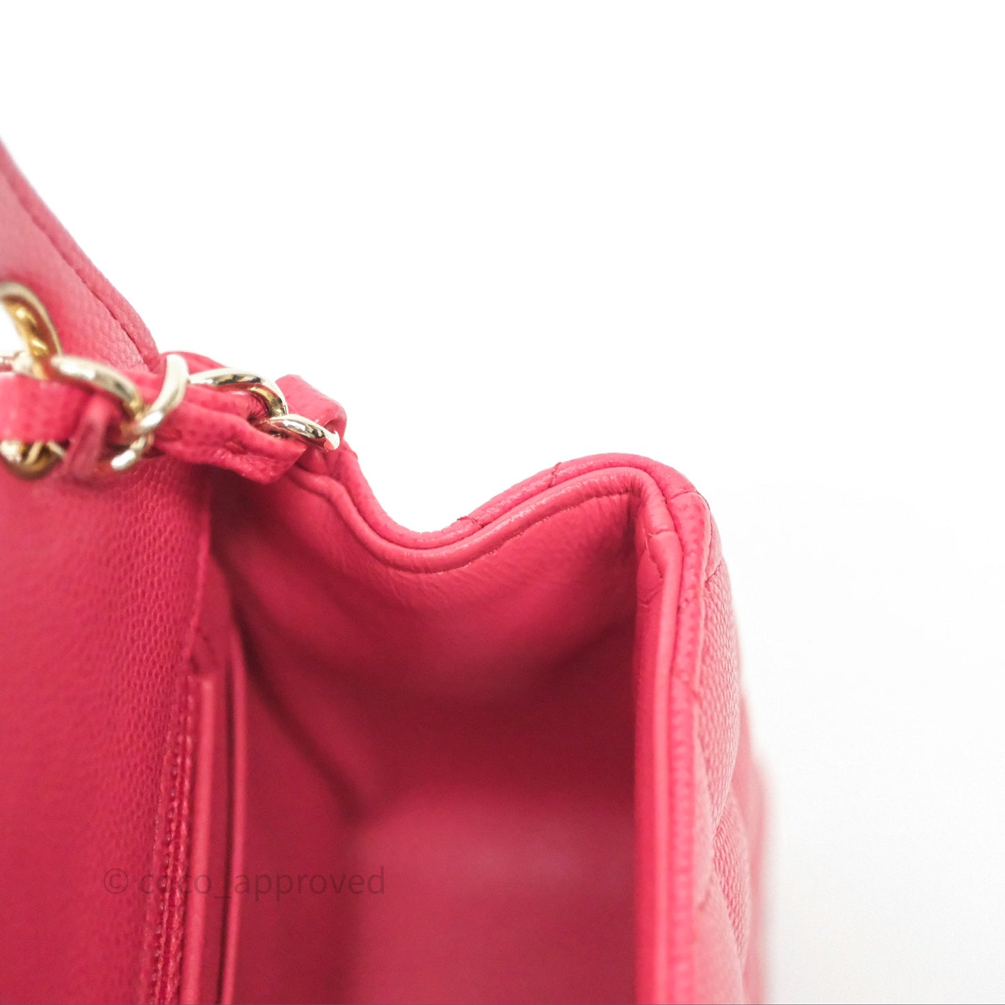 Chanel Quilted Mini Square Pink Caviar Gold Hardware