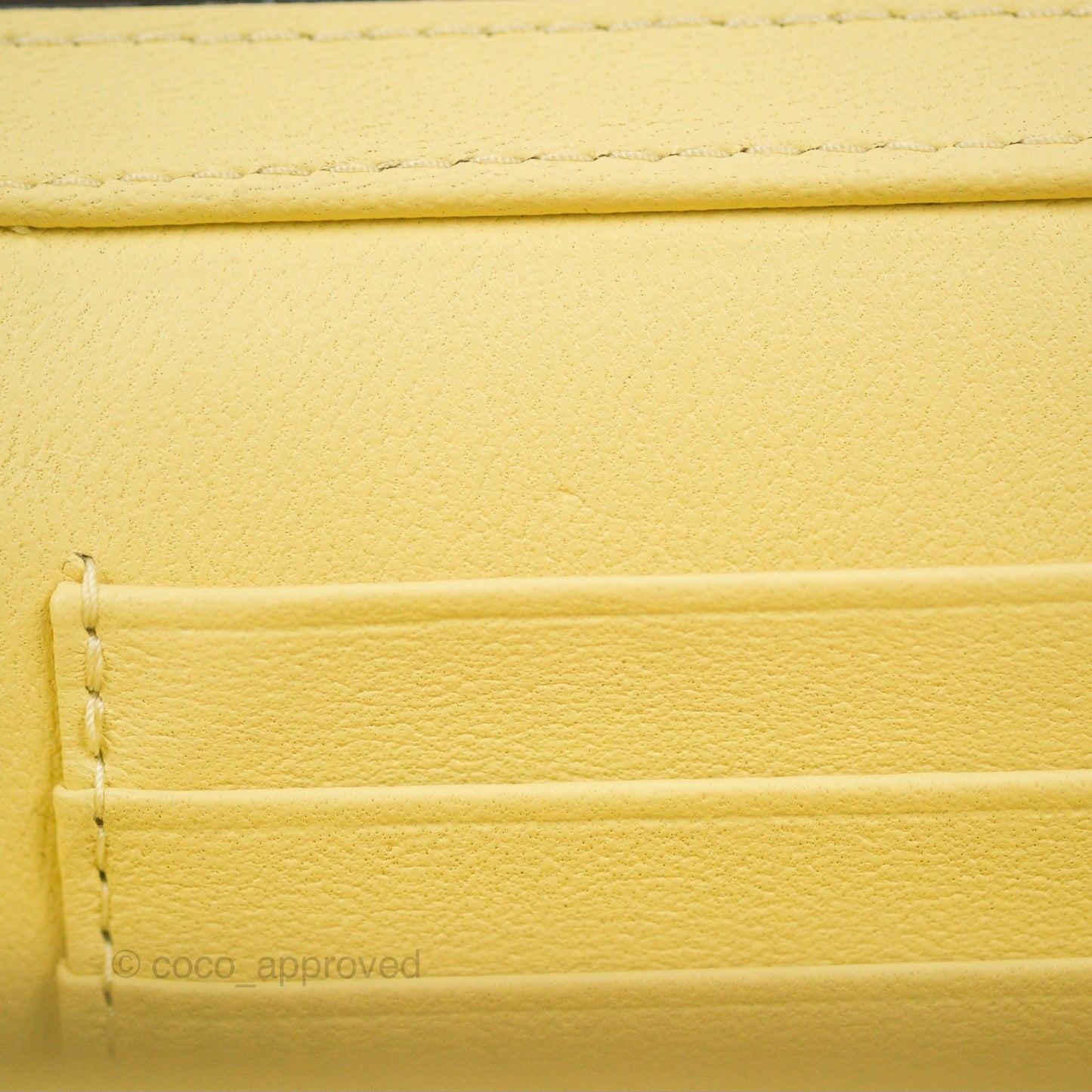 Chanel Quilted Vanity Rectangular with Camellia Adjustable Chain Light Yellow Lambskin 23S