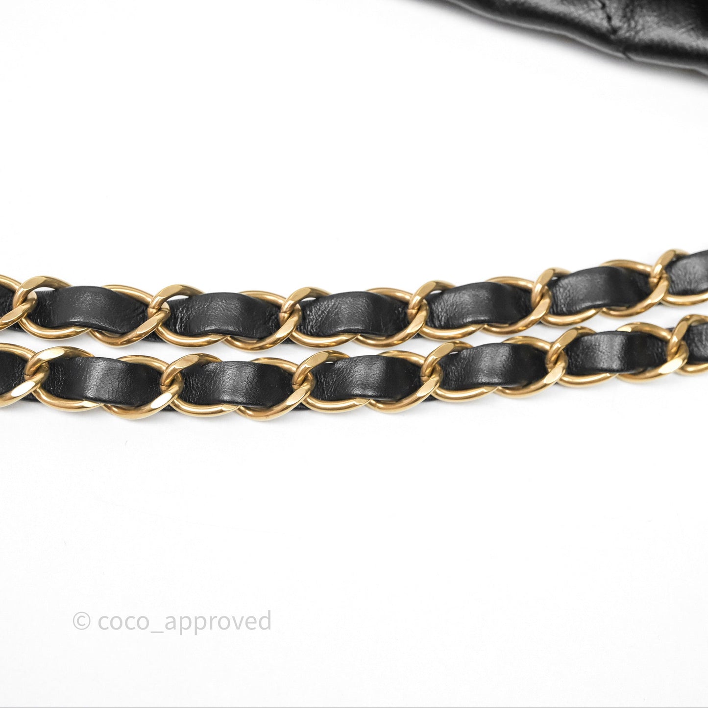 Chanel 22 Small Black Shiny Calfskin Aged Gold Hardware
