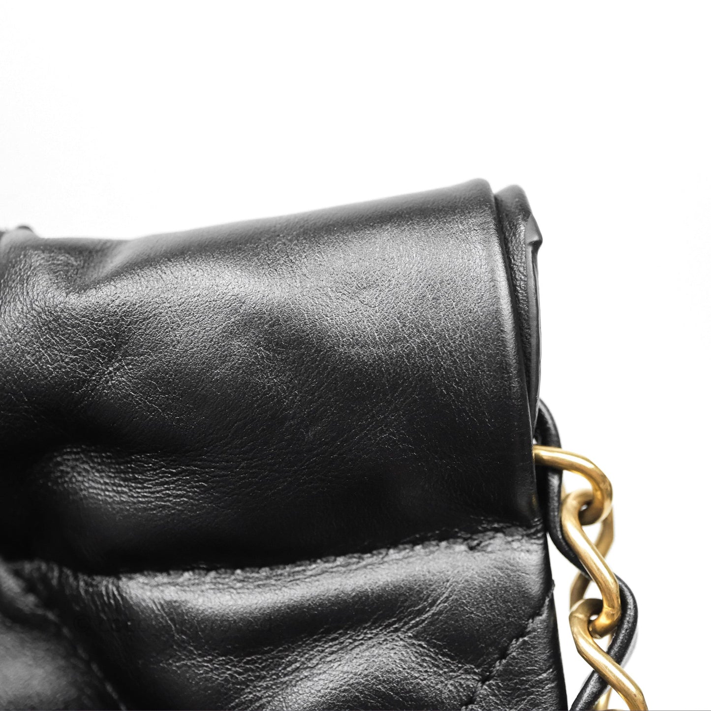 Chanel 22 Small Black Shiny Calfskin Aged Gold Hardware