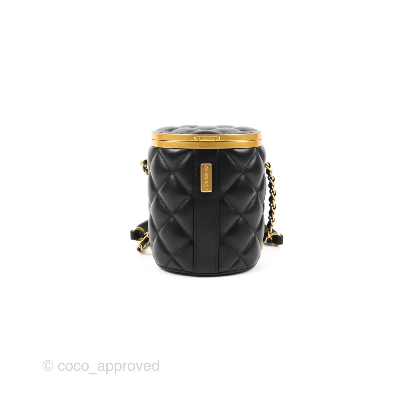 Chanel Quilted CC Crown Box Vanity Black Lambskin