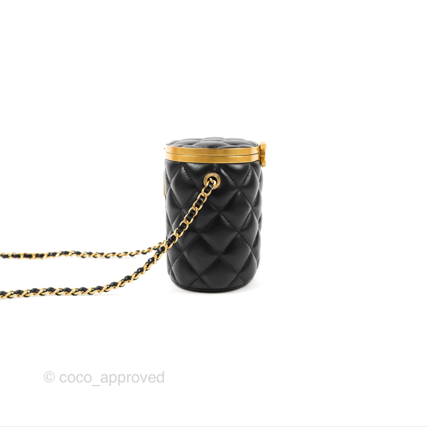 Chanel Quilted CC Crown Box Vanity Black Lambskin