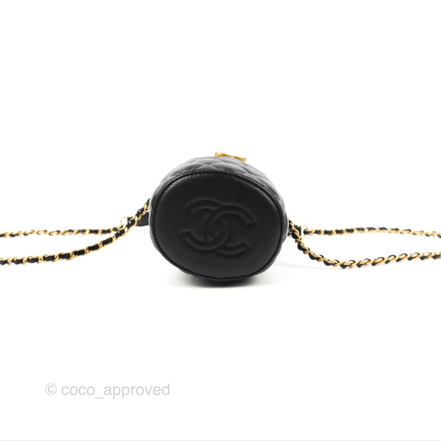 Chanel Quilted CC Crown Box Vanity Black Lambskin