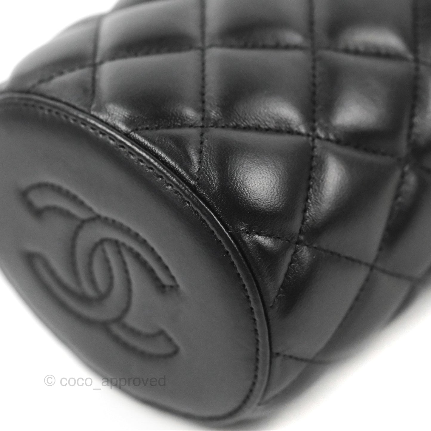 Chanel Quilted CC Crown Box Vanity Black Lambskin