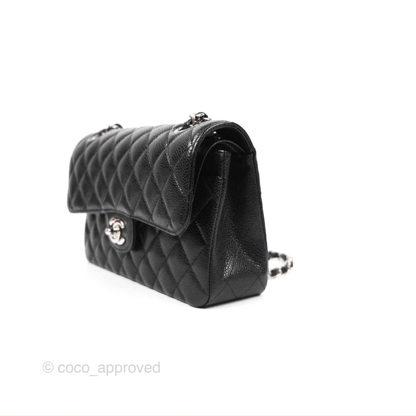 Chanel Small Classic Flap Quilted Black Caviar Silver Hardware