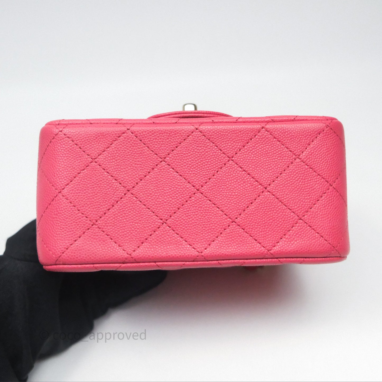 Chanel Quilted Mini Square Pink Caviar Gold Hardware