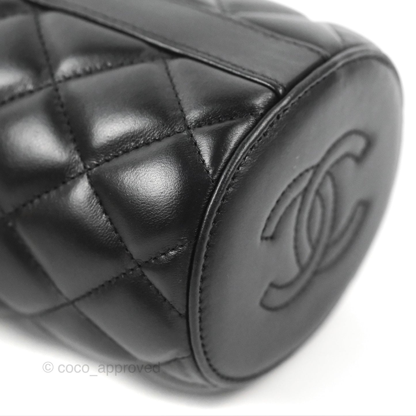 Chanel Quilted CC Crown Box Vanity Black Lambskin