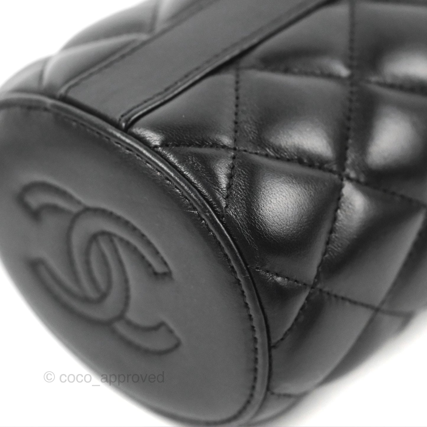 Chanel Quilted CC Crown Box Vanity Black Lambskin
