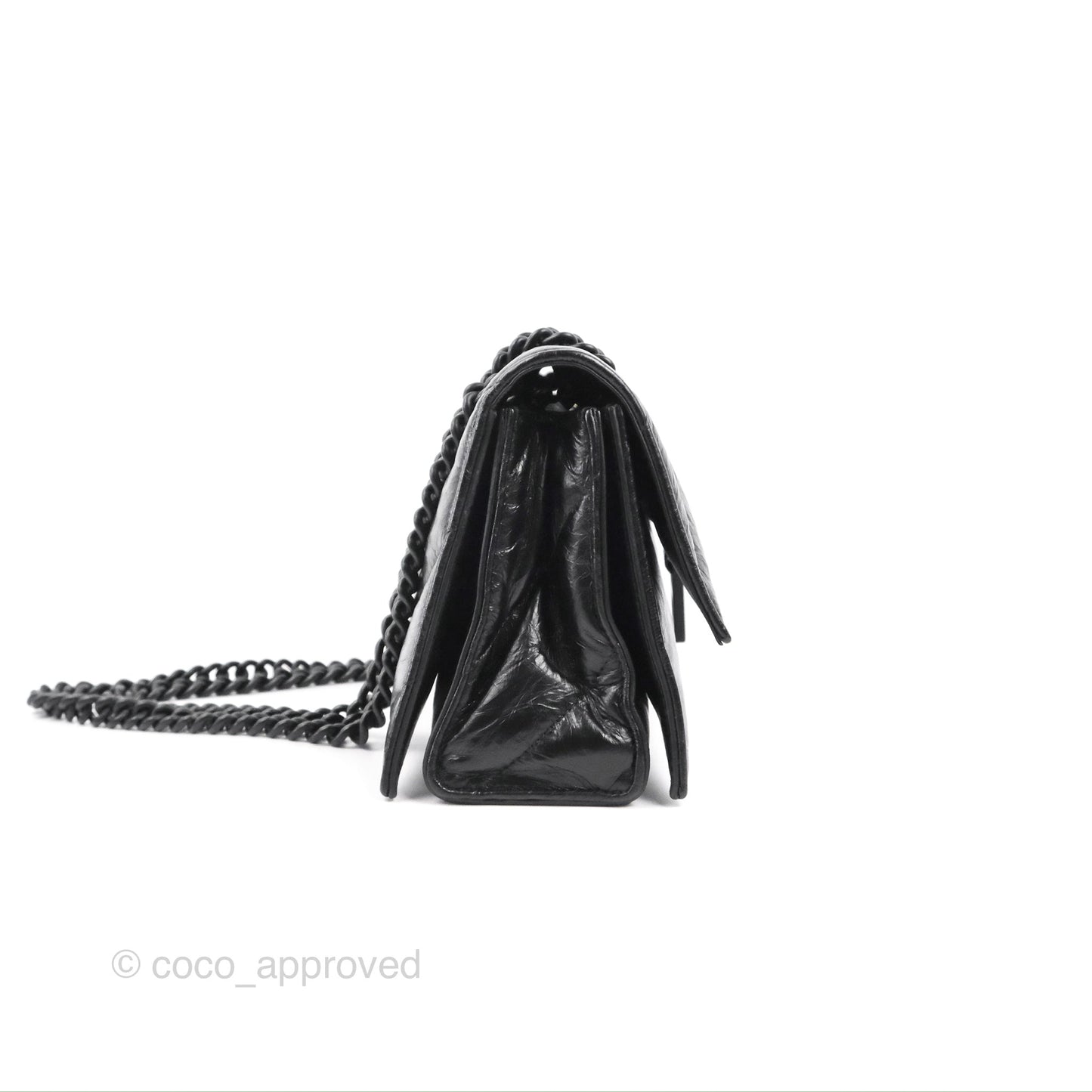 Balenciaga Small Crush Chain Bag Quilted Black Calfskin Black Matte Hardware