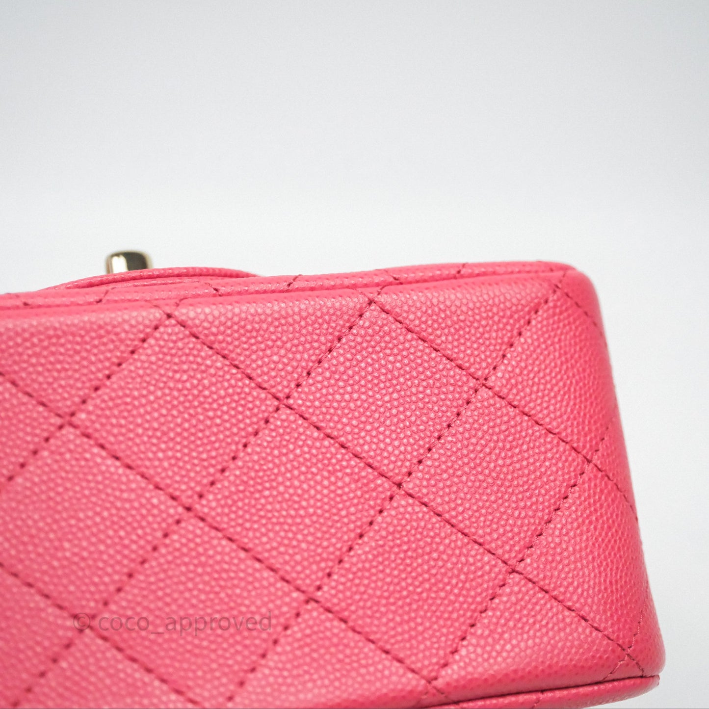 Chanel Quilted Mini Square Pink Caviar Gold Hardware
