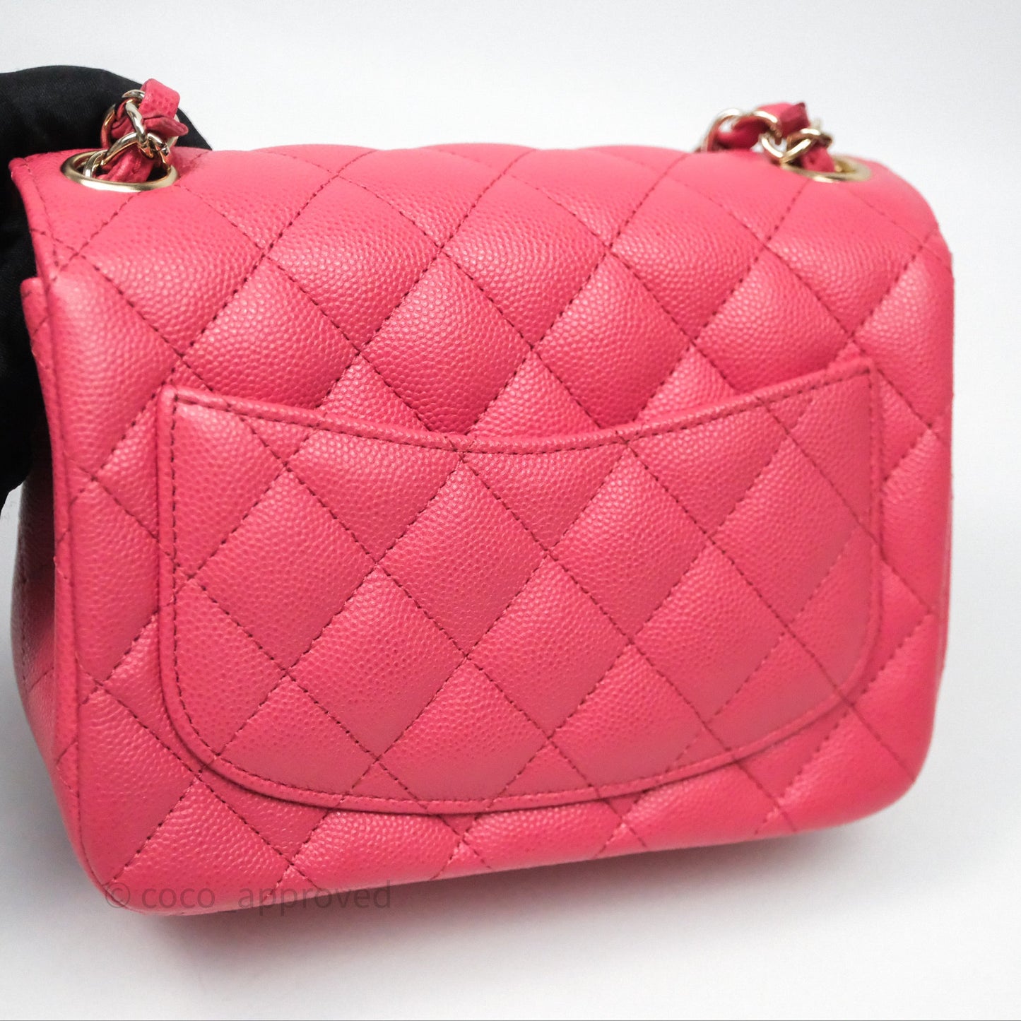 Chanel Quilted Mini Square Pink Caviar Gold Hardware