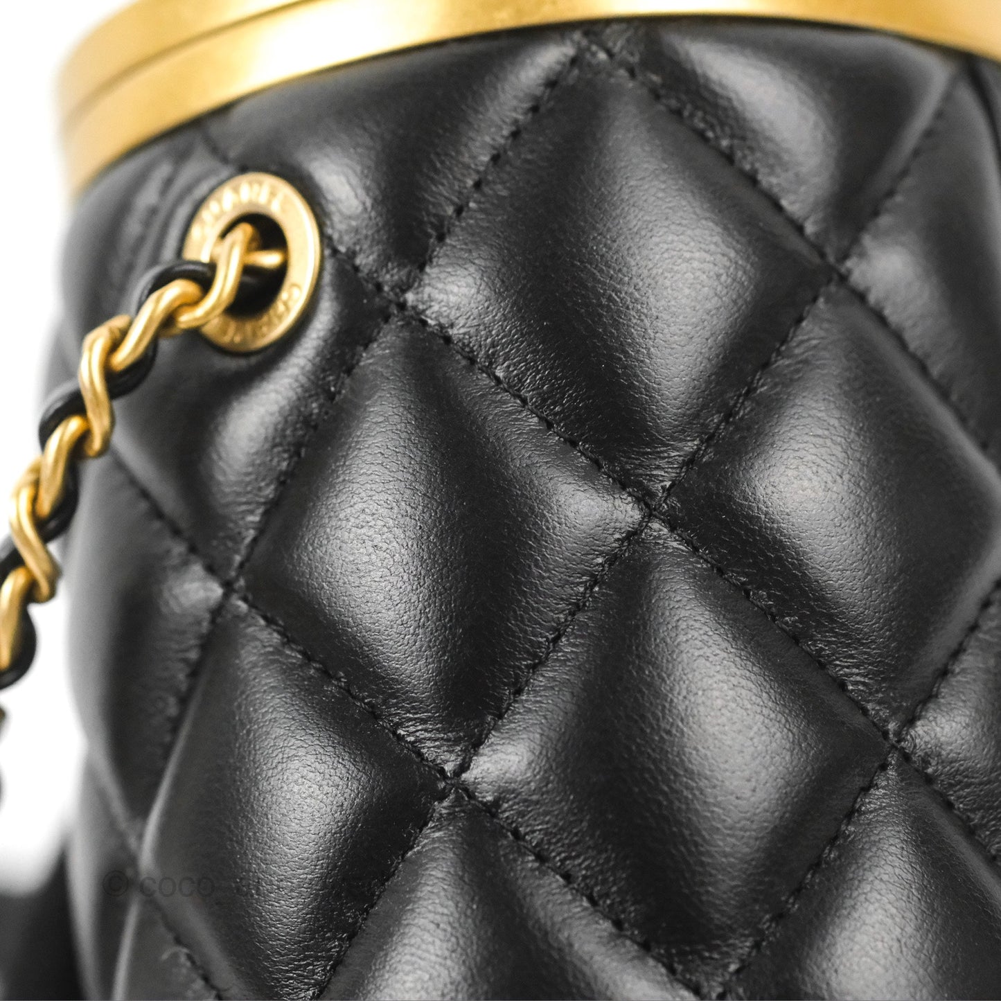 Chanel Quilted CC Crown Box Vanity Black Lambskin