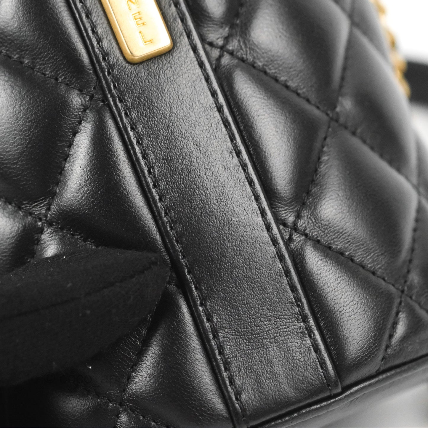 Chanel Quilted CC Crown Box Vanity Black Lambskin