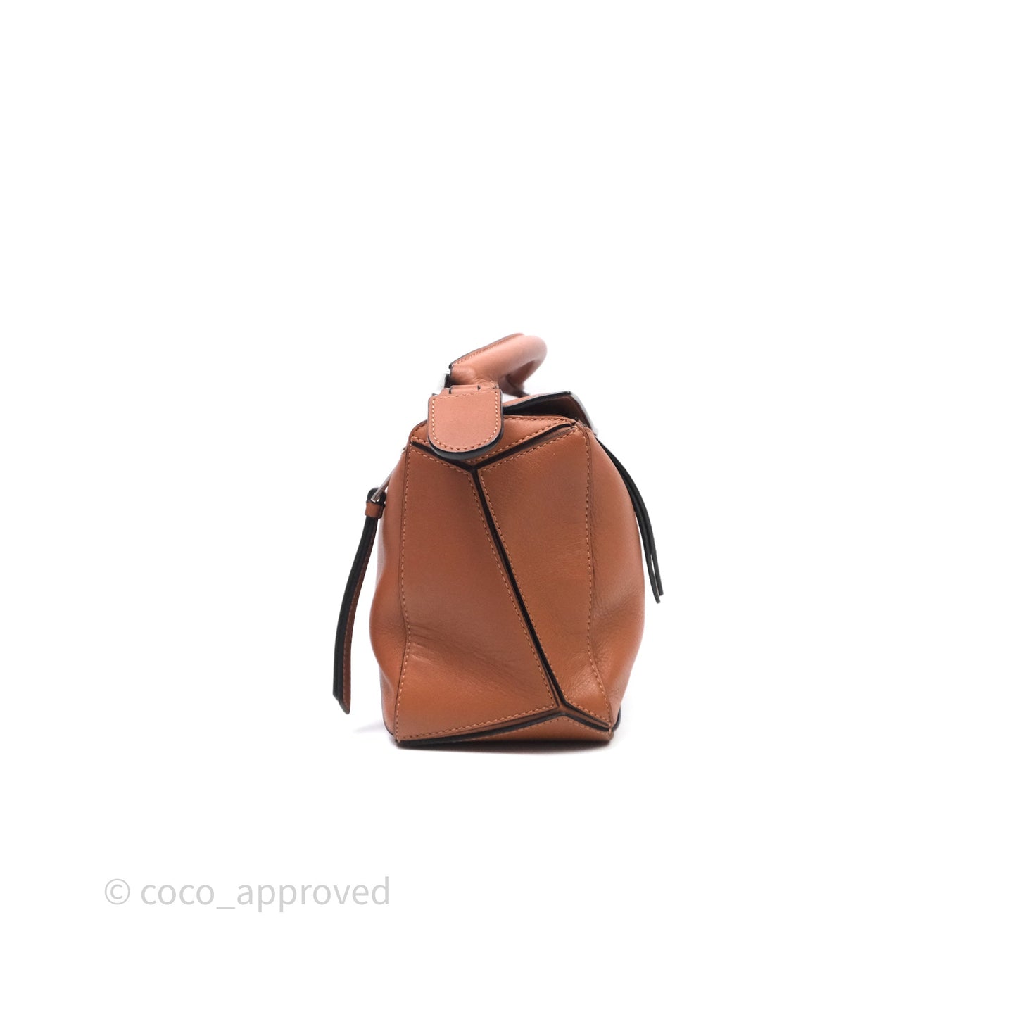 Loewe Small Puzzle Bag Tan Calfskin Silver Hardware