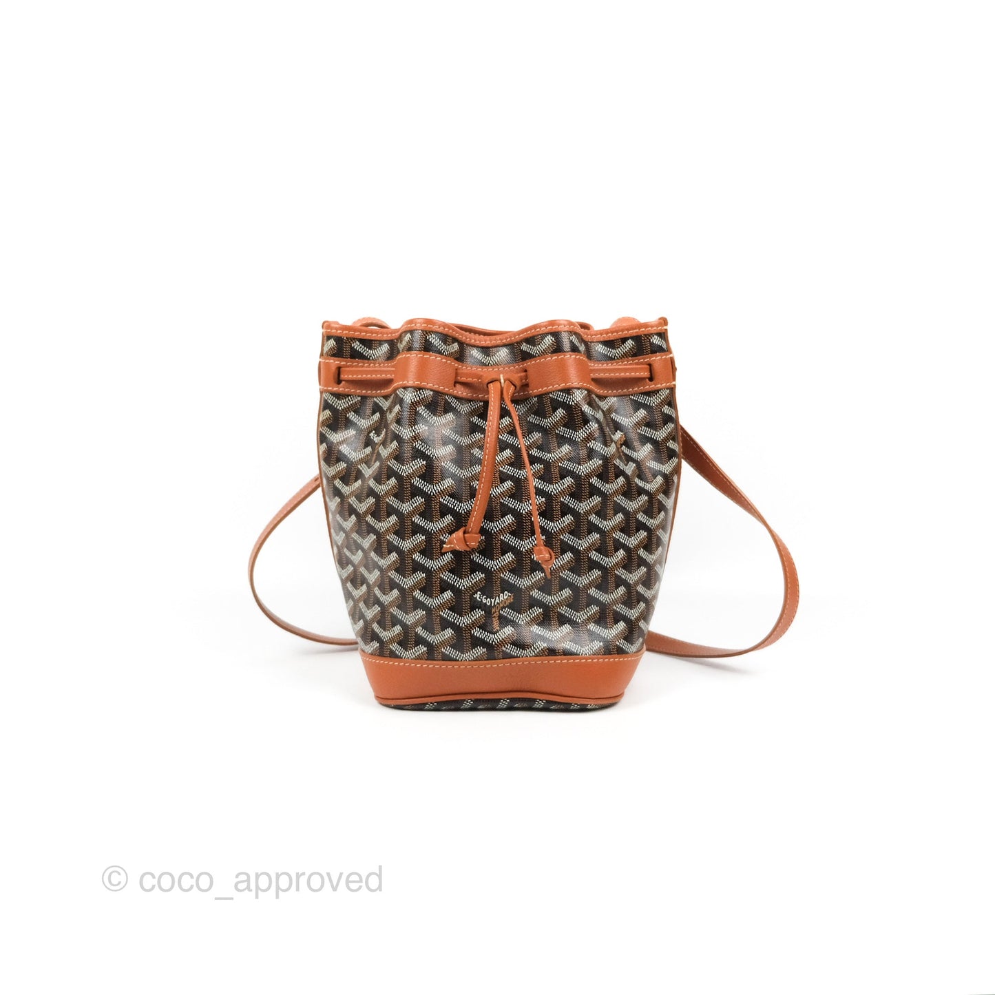 Goyard Petit Flot Bucket Bag Black & Tan Goyardine