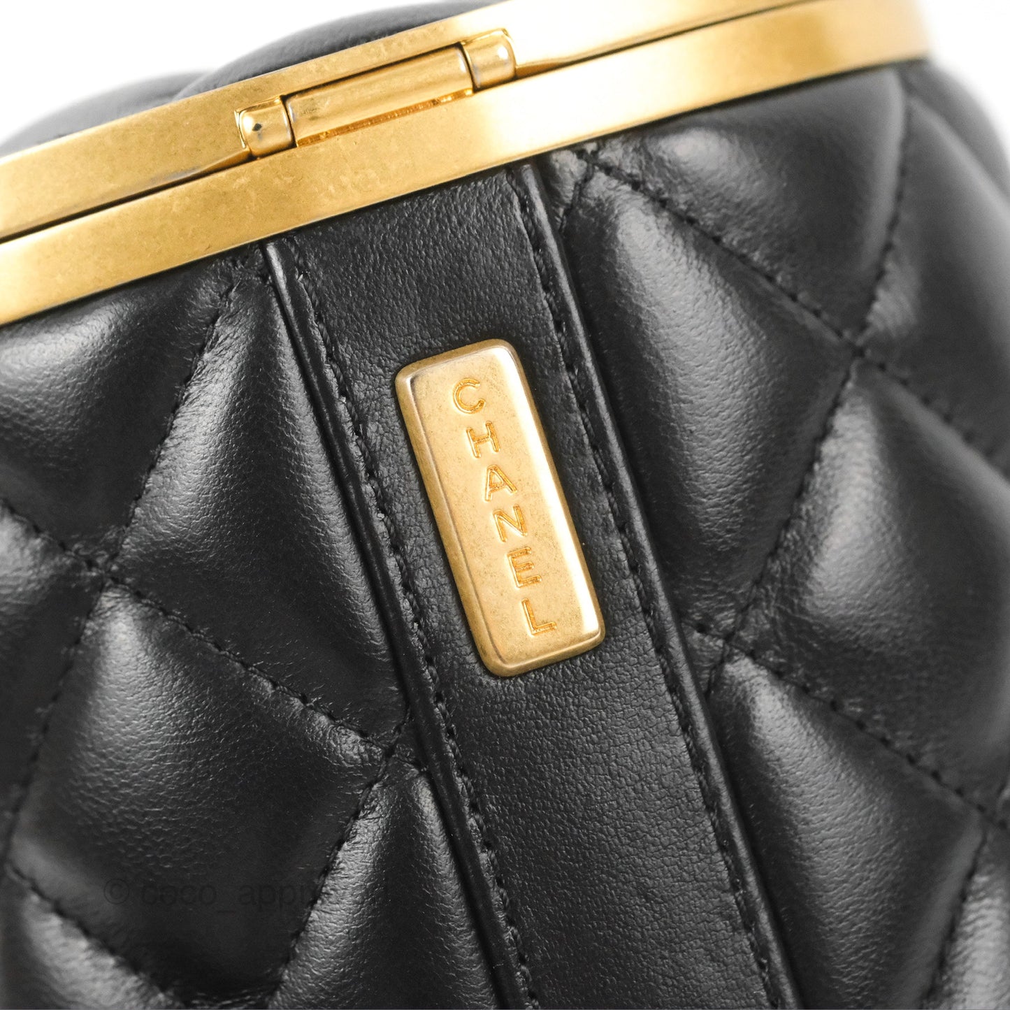 Chanel Quilted CC Crown Box Vanity Black Lambskin