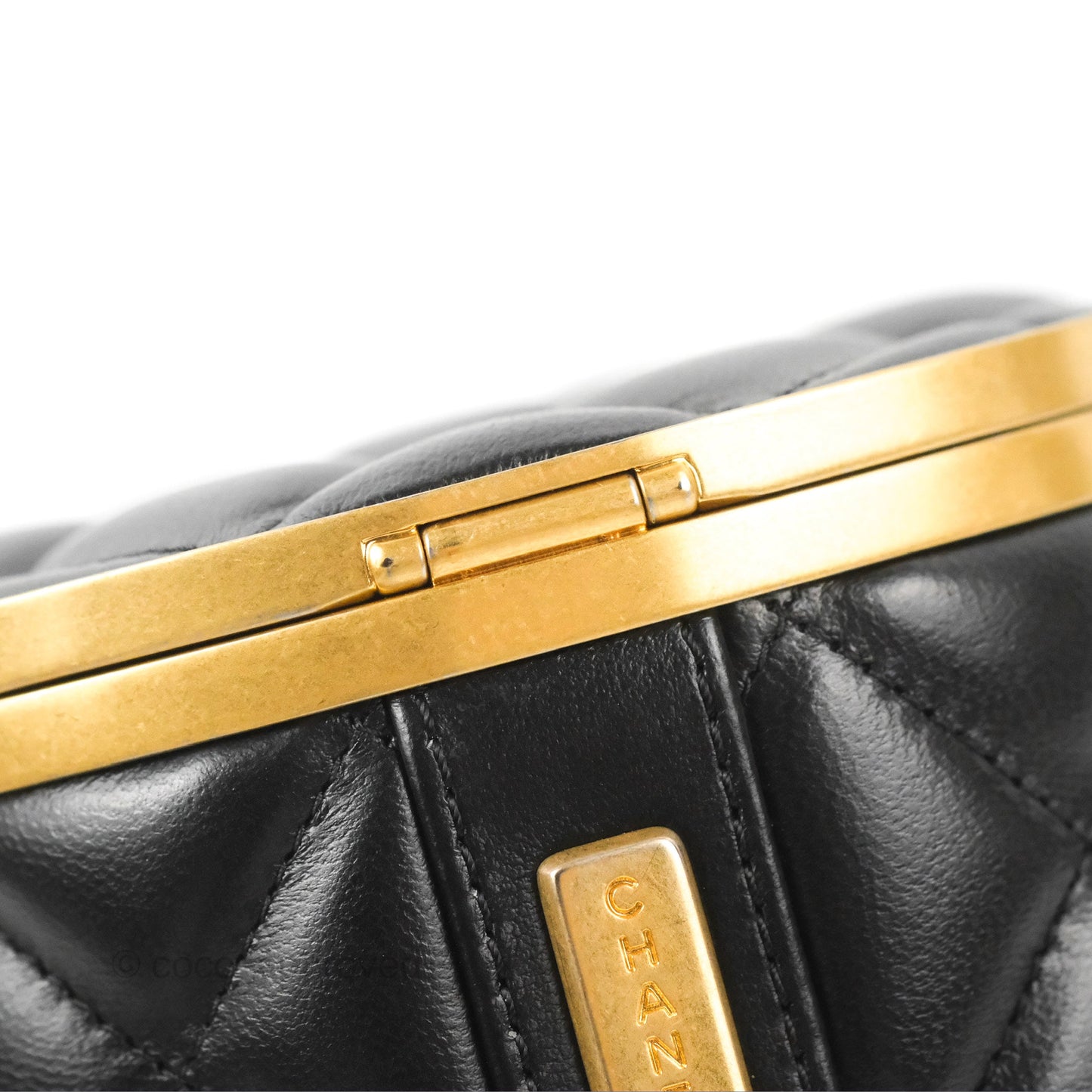 Chanel Quilted CC Crown Box Vanity Black Lambskin