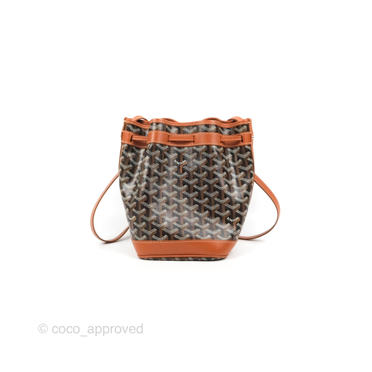 Goyard Petit Flot Bucket Bag Black & Tan Goyardine