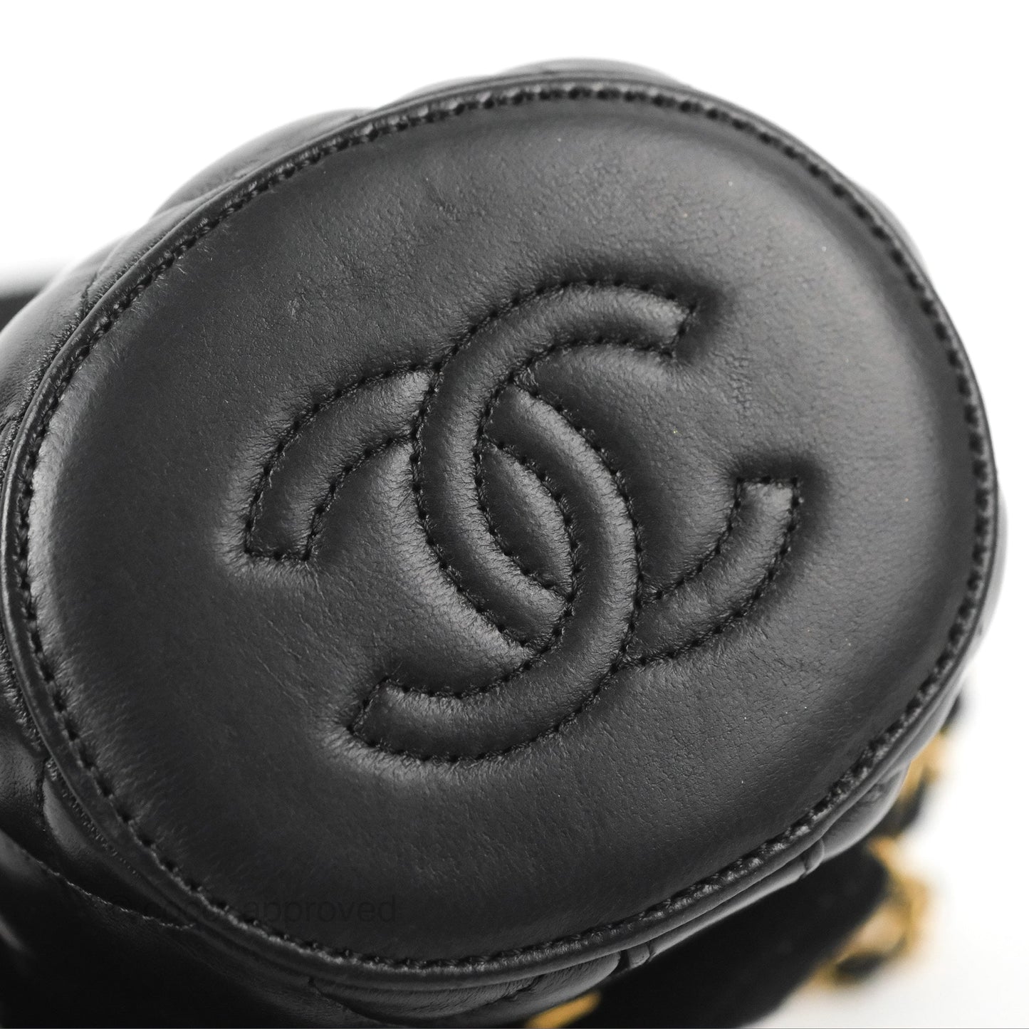 Chanel Quilted CC Crown Box Vanity Black Lambskin