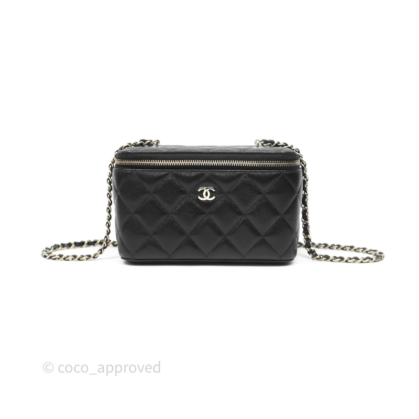 Chanel Classic Vanity with Chain Black Caviar Gold Hardware