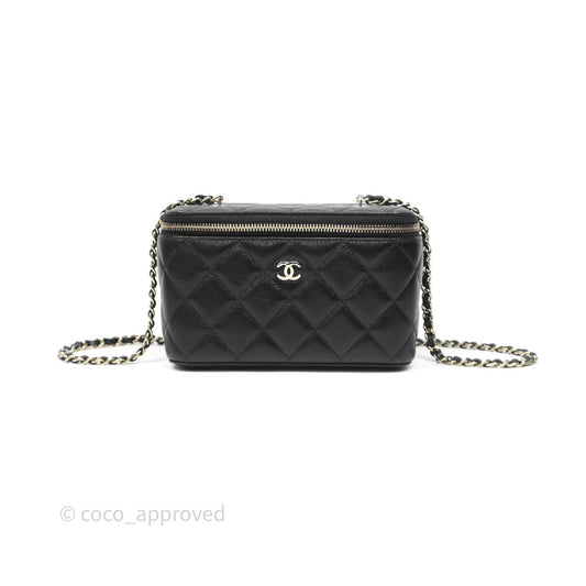 Chanel Classic Vanity with Chain Black Caviar Gold Hardware