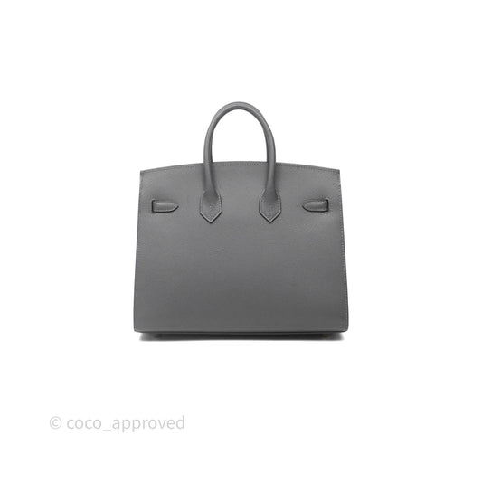 Hermes Birkin 25 Sellier Gris Meyer 0L Epsom Gold Hardware