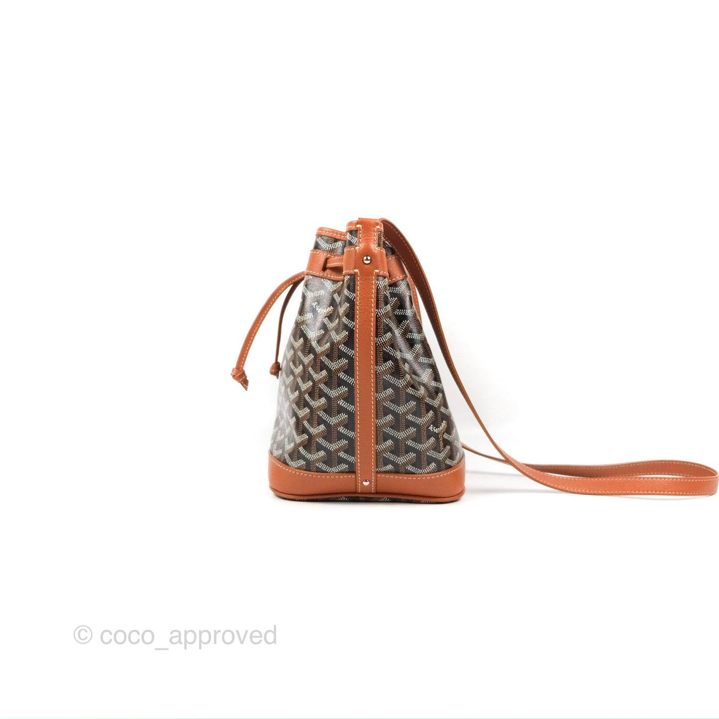 Goyard Petit Flot Bucket Bag Black & Tan Goyardine