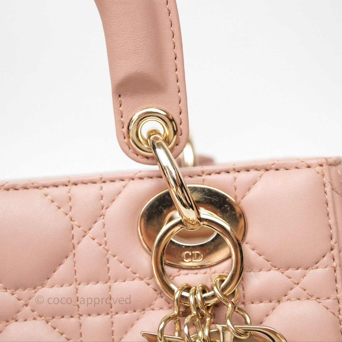 Christian Dior Small Lady Dior My ABCDior Bag Blush Cannage Lambskin