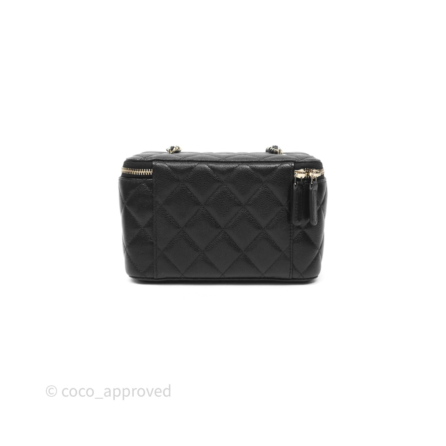 Chanel Classic Vanity with Chain Black Caviar Gold Hardware