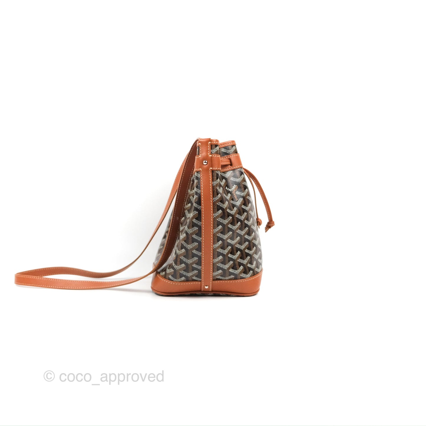 Goyard Petit Flot Bucket Bag Black & Tan Goyardine