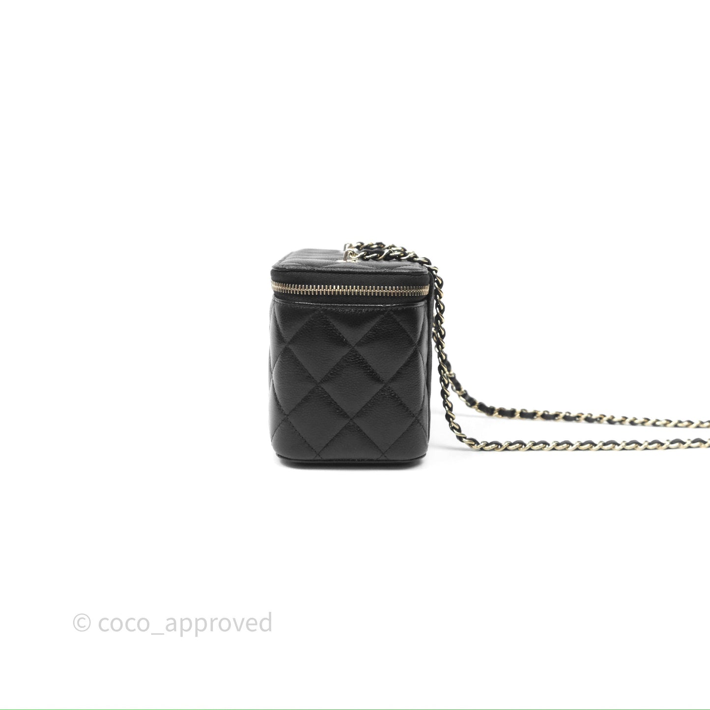 Chanel Classic Vanity with Chain Black Caviar Gold Hardware