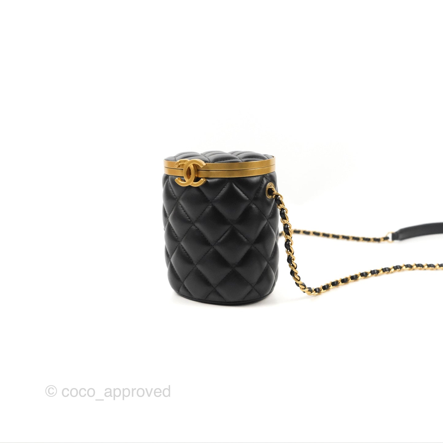 Chanel Quilted CC Crown Box Vanity Black Lambskin