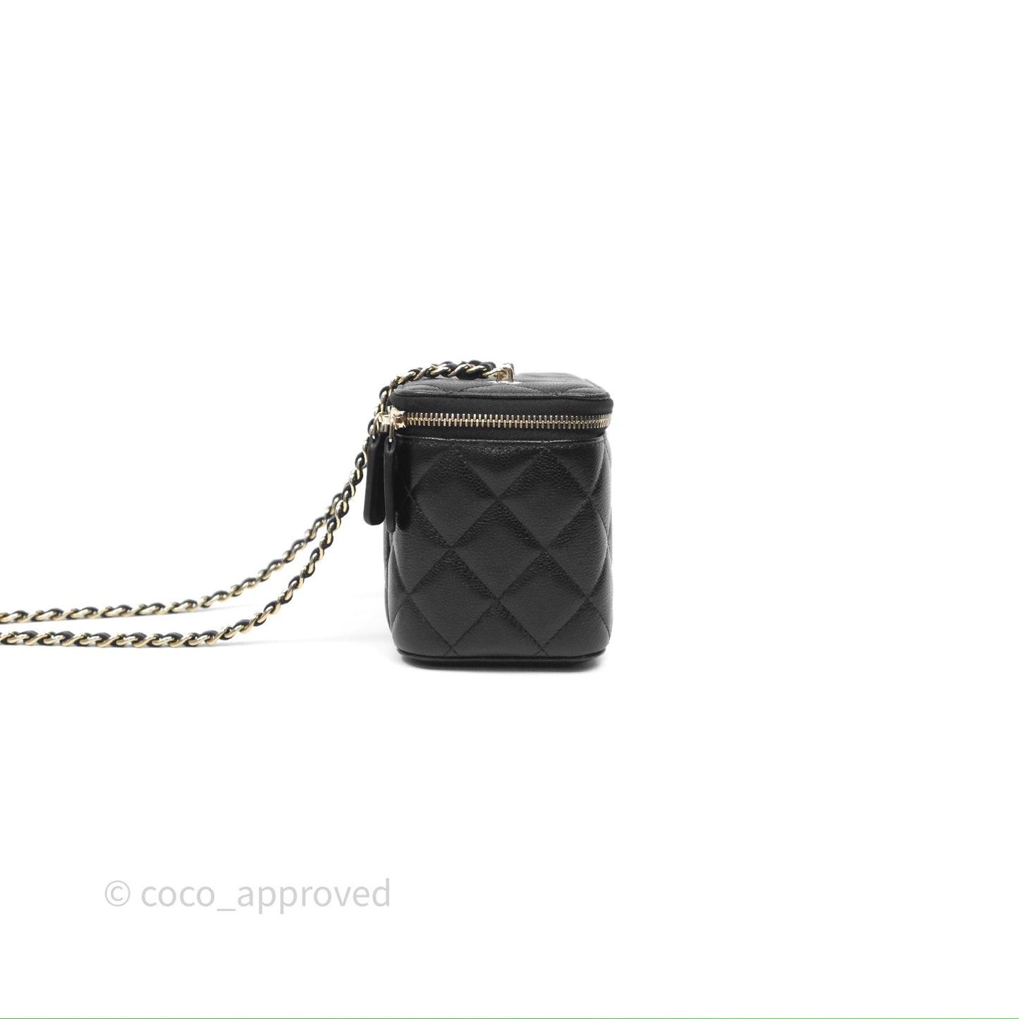 Chanel Classic Vanity with Chain Black Caviar Gold Hardware