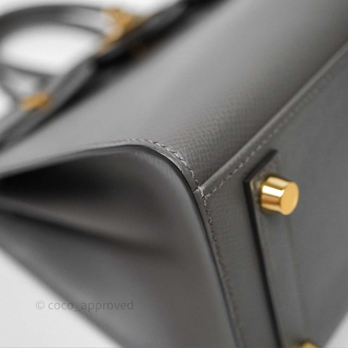 Hermes Birkin 25 Sellier Gris Meyer 0L Epsom Gold Hardware