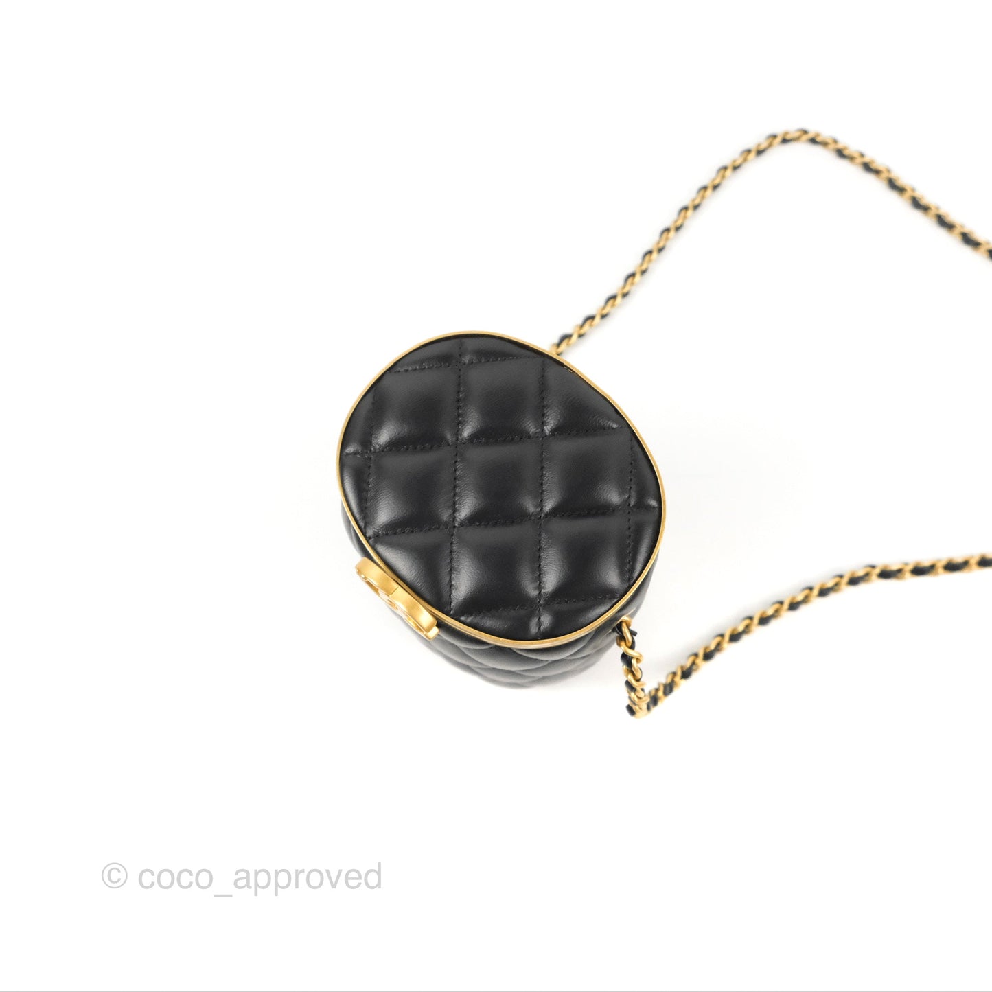Chanel Quilted CC Crown Box Vanity Black Lambskin