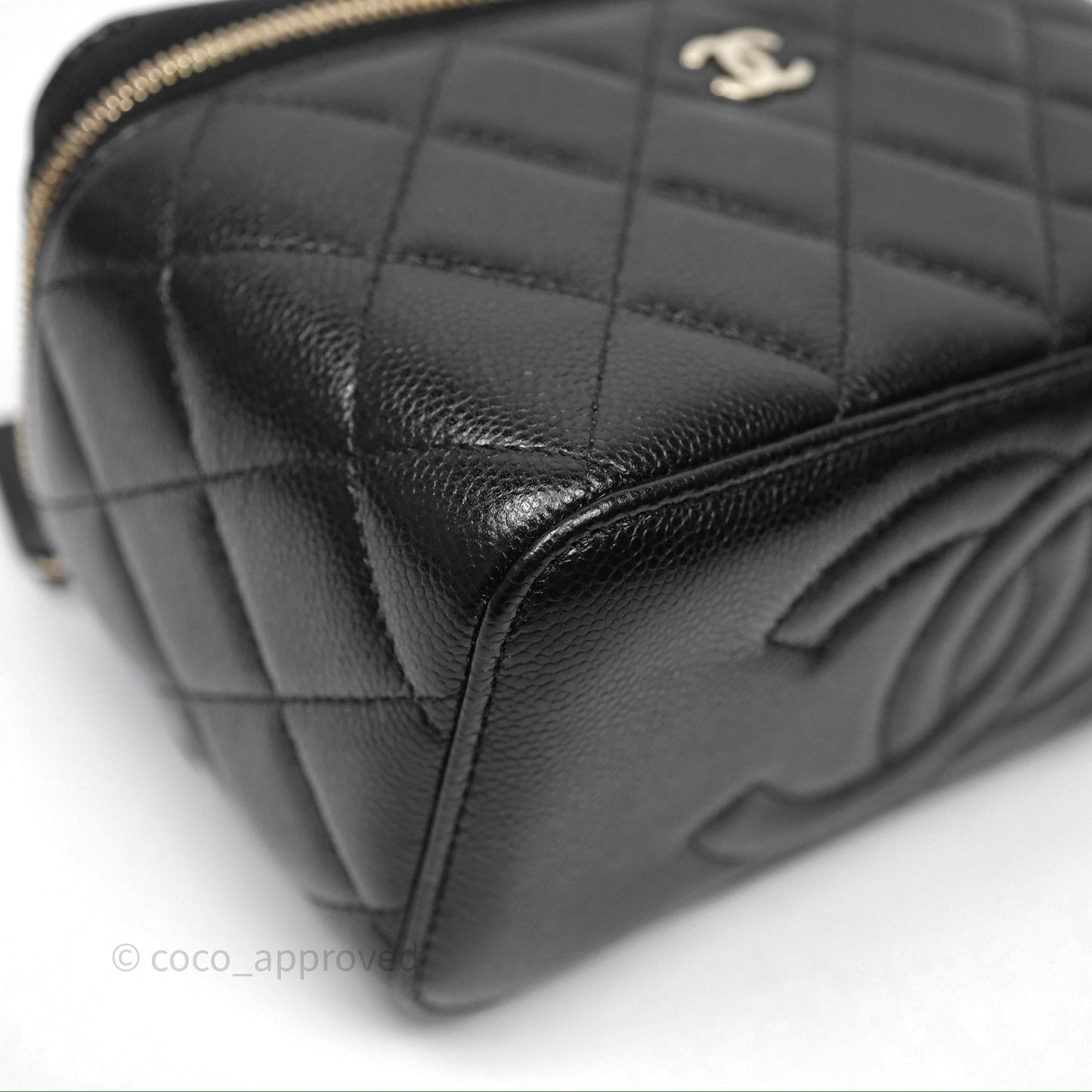 Chanel Classic Vanity with Chain Black Caviar Gold Hardware