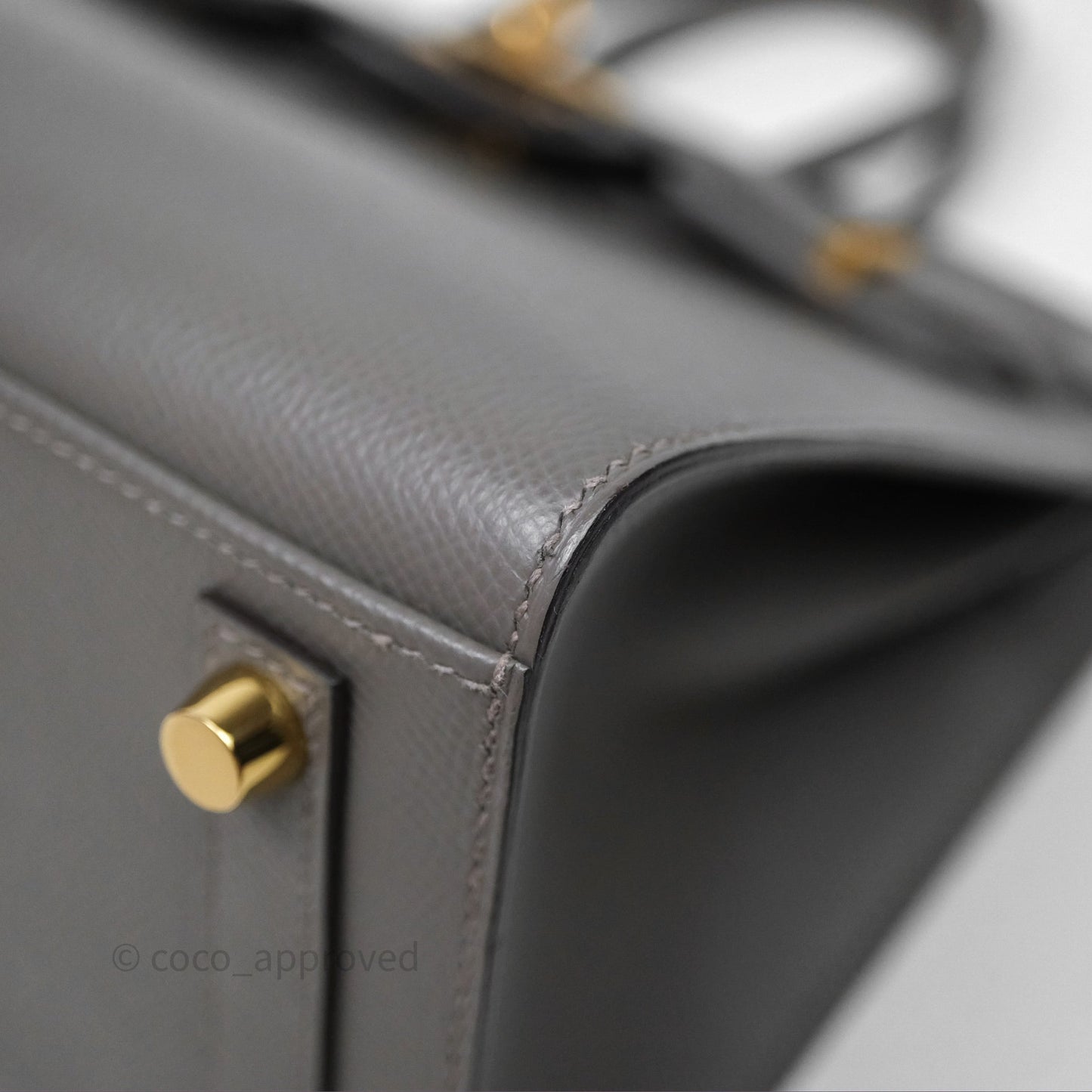 Hermes Birkin 25 Sellier Gris Meyer 0L Epsom Gold Hardware