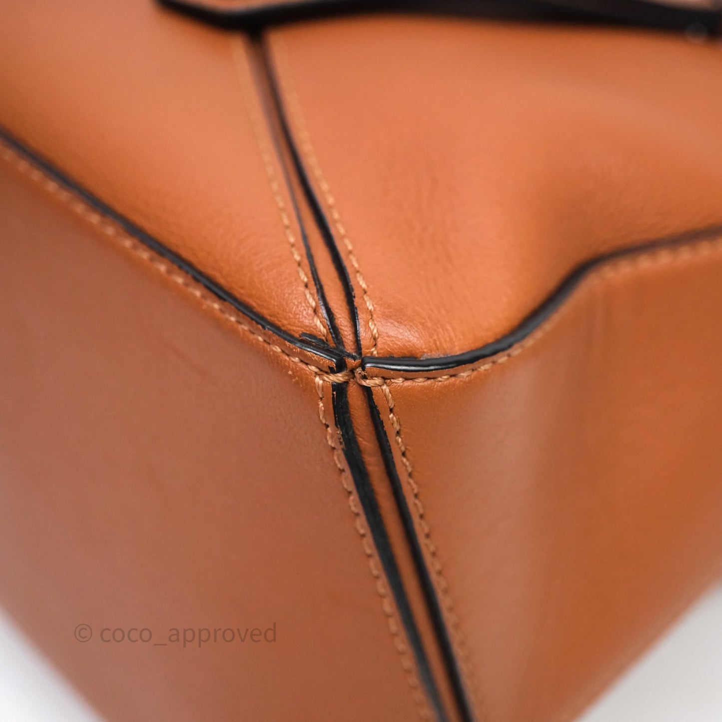 Loewe Small Puzzle Bag Tan Calfskin Silver Hardware
