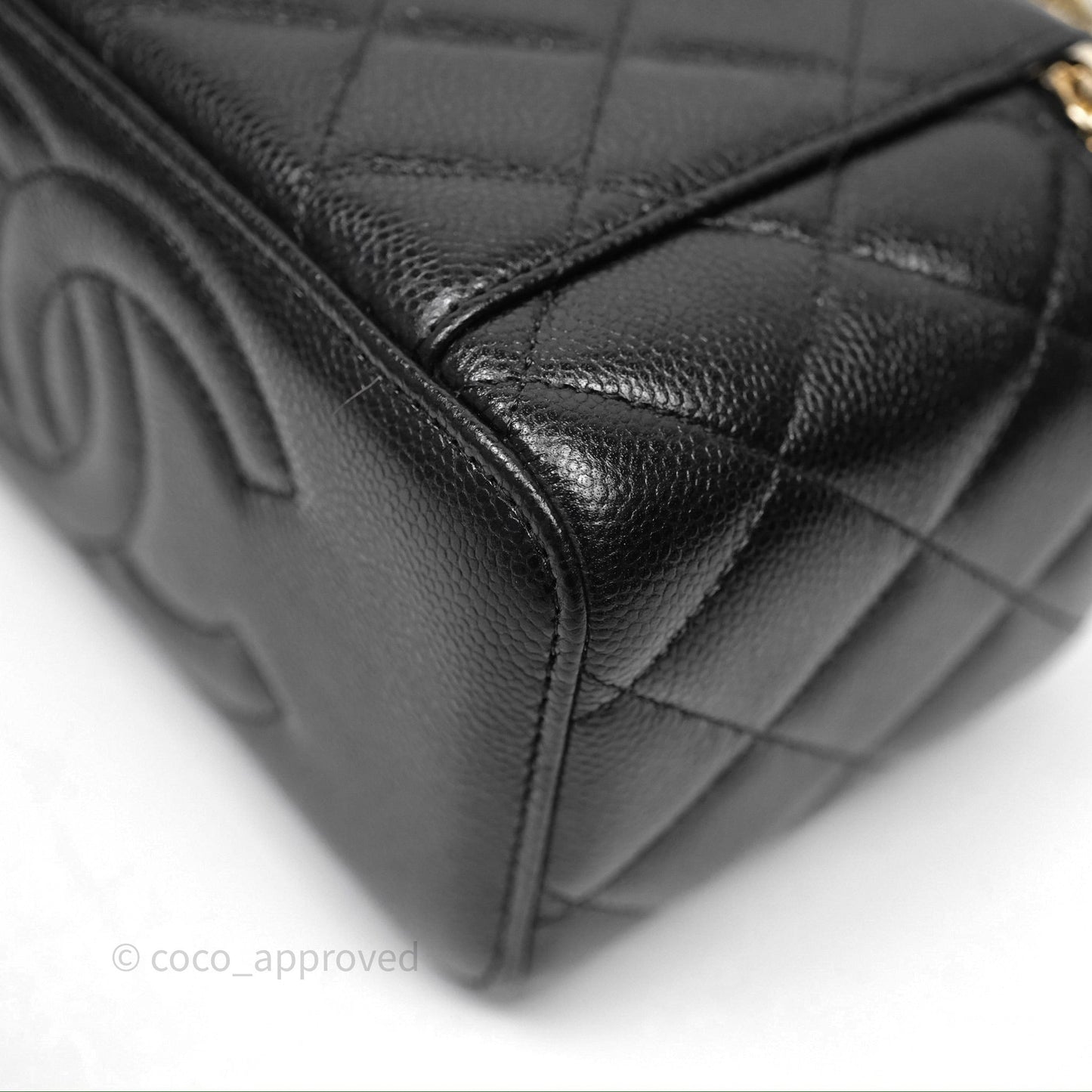 Chanel Classic Vanity with Chain Black Caviar Gold Hardware