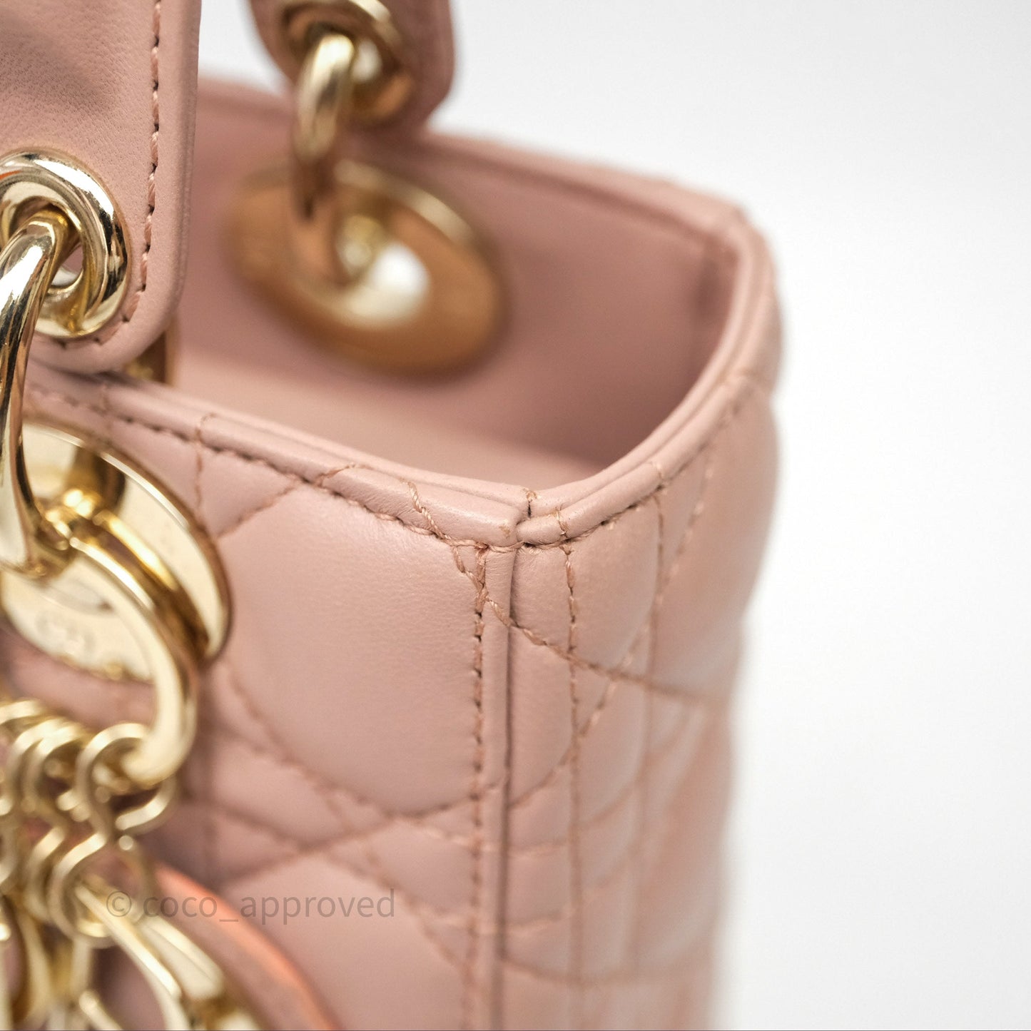 Christian Dior Small Lady Dior My ABCDior Bag Blush Cannage Lambskin
