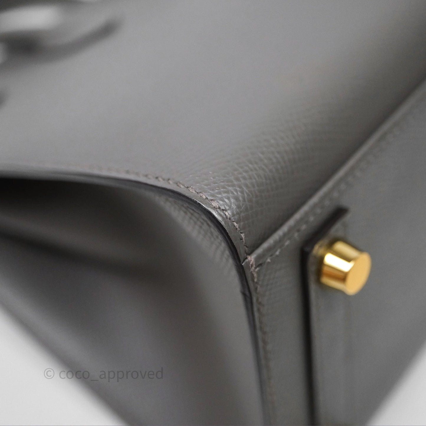 Hermes Birkin 25 Sellier Gris Meyer 0L Epsom Gold Hardware