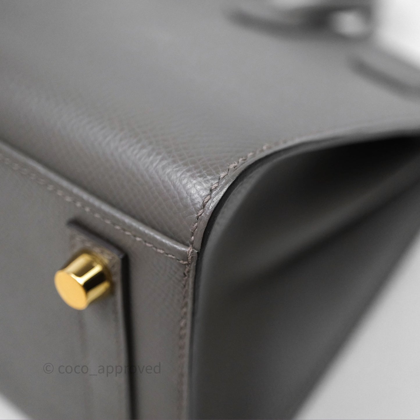 Hermes Birkin 25 Sellier Gris Meyer 0L Epsom Gold Hardware