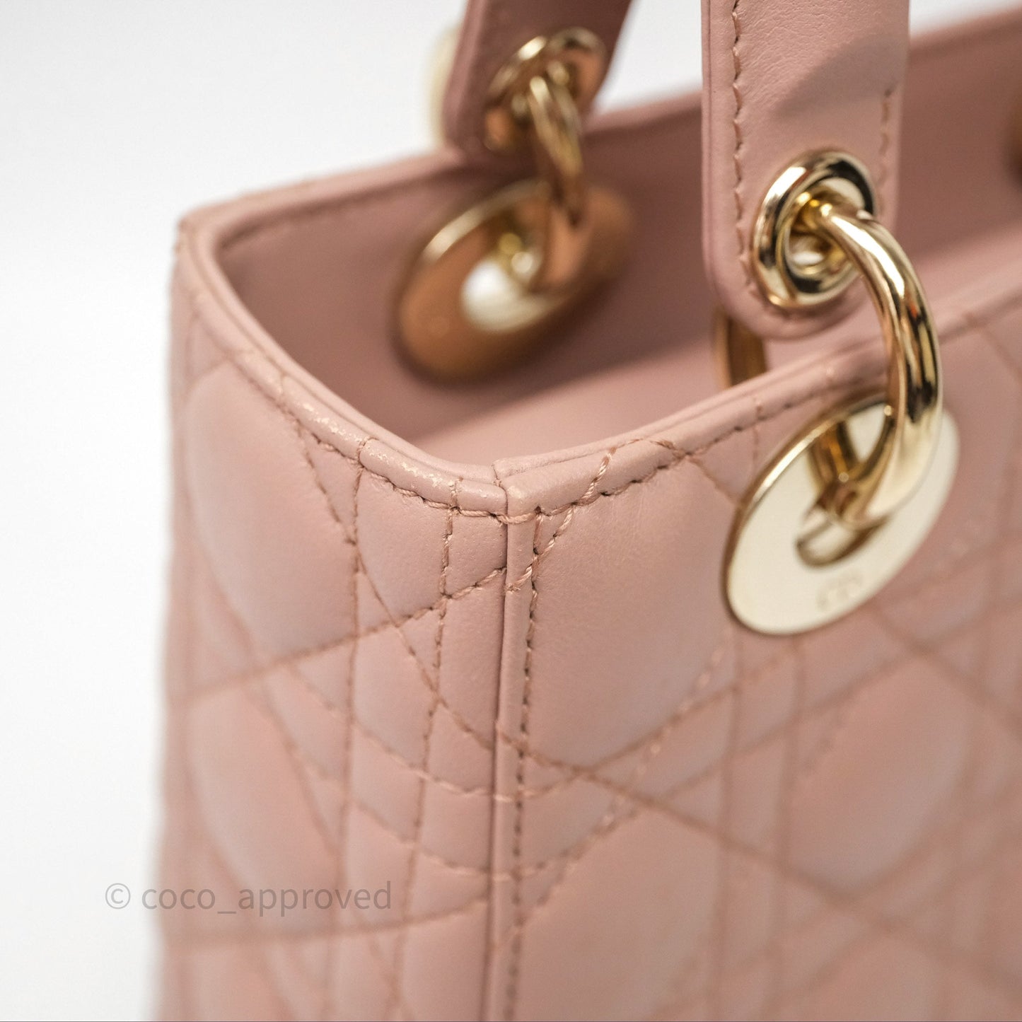 Christian Dior Small Lady Dior My ABCDior Bag Blush Cannage Lambskin