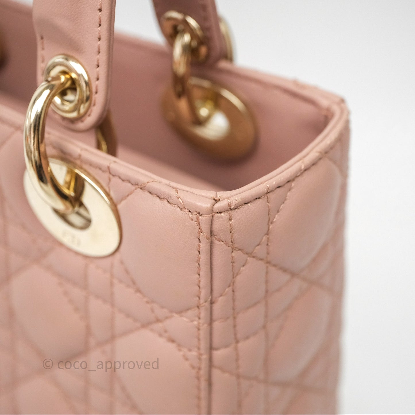 Christian Dior Small Lady Dior My ABCDior Bag Blush Cannage Lambskin