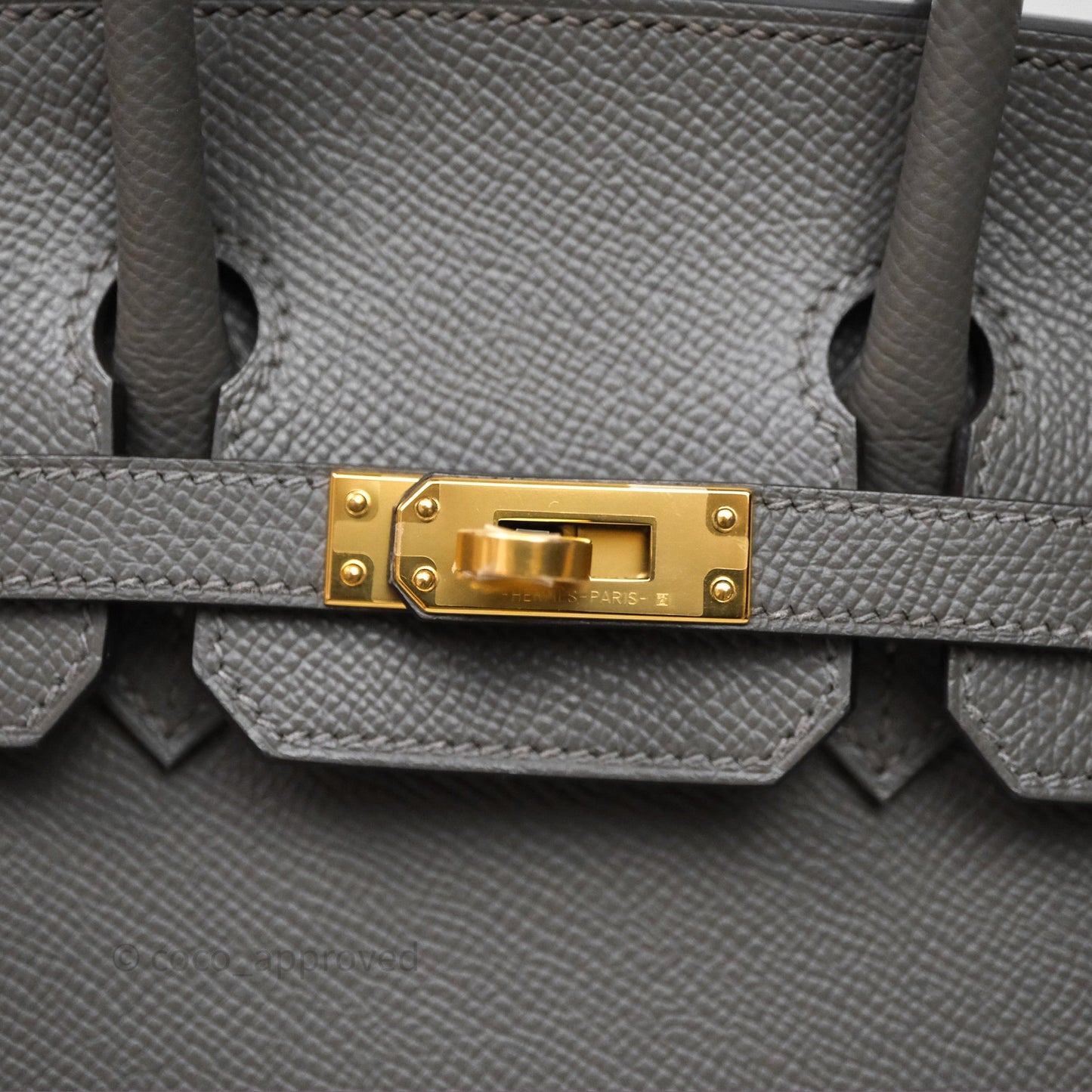 Hermes Birkin 25 Sellier Gris Meyer 0L Epsom Gold Hardware