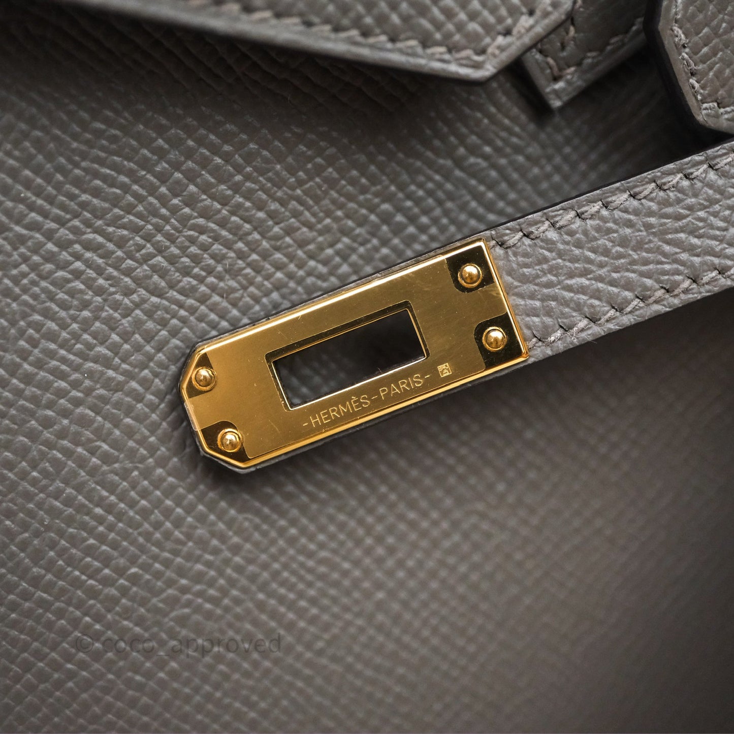 Hermes Birkin 25 Sellier Gris Meyer 0L Epsom Gold Hardware