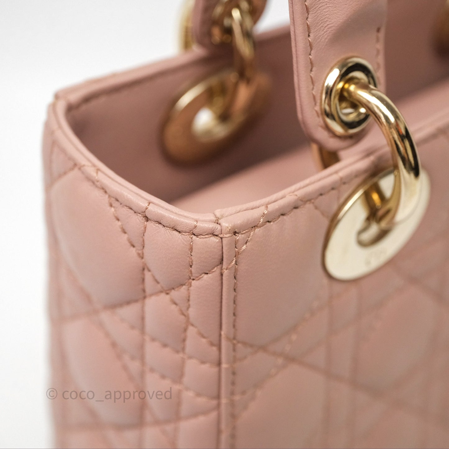 Christian Dior Small Lady Dior My ABCDior Bag Blush Cannage Lambskin